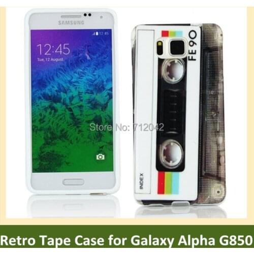 OEEKOI Retro Cassette Tape Radio Print Soft TPU Gel Cover Phone Case for Samsung Galaxy Alpha G850 Free Shipping
