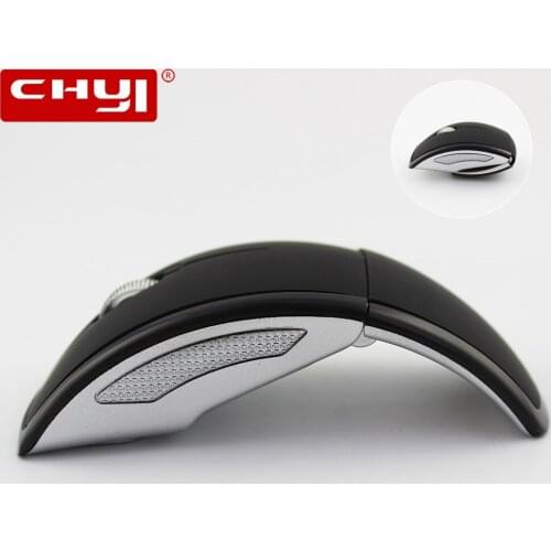 Office Wireless Mouse Foldable Arc Design Touch Mouse Portable Optical Ergonomic Mice Folding Computer Mause Red For PC Laptop
