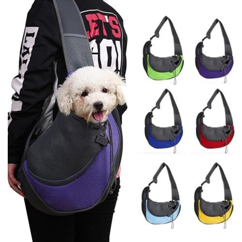 Pet bag Carrier Portable Sling Puppy Pouch Mesh Oxford Single Shoulder Bag Outdoor Travel Handbag Mesh Tote Shoulder Breathable