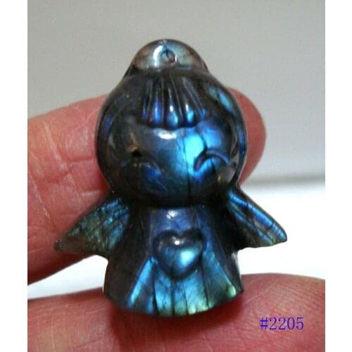 Natural Labradorite Carved Angel Suitable for Pendants Women Man Jewelry Accessories Weddings Parties Birthday Gift