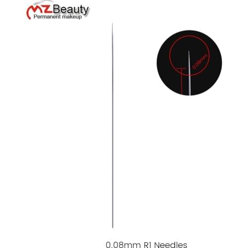 R1 Tattoo Needles 0.08MM Pinpoint Agujas Naalden Permanent Makeup Machine Needle Sterilized Disposable Length 50MM thickness0.35