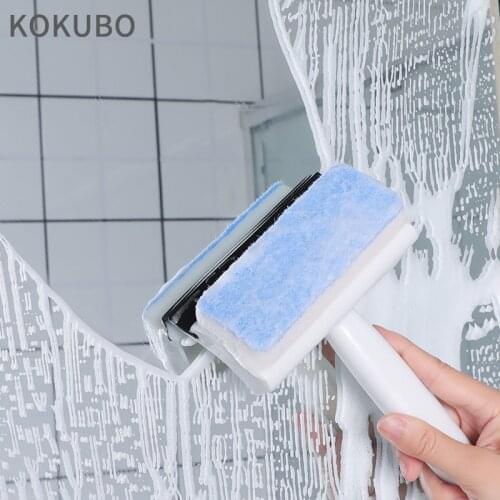 Window Squeegee Cleaning Tool 2-in-1 Window Glass Cleaner Windshield Cleaning Sponge and Rubber Squeegee Household Cleaning Tool