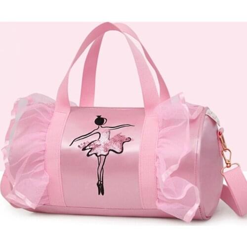 Fashion Girls Ballerina Ballet Bags Kids Handbag Ruffled Lace Embroidered Dancing Bag children Ballet Dance Gymnastic Bag