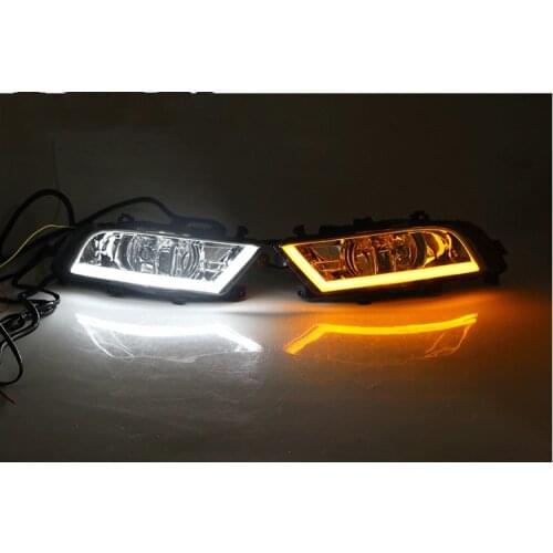RQXR LED fog lamp daytime running light with turn signal for Skoda Superb 2013-2015