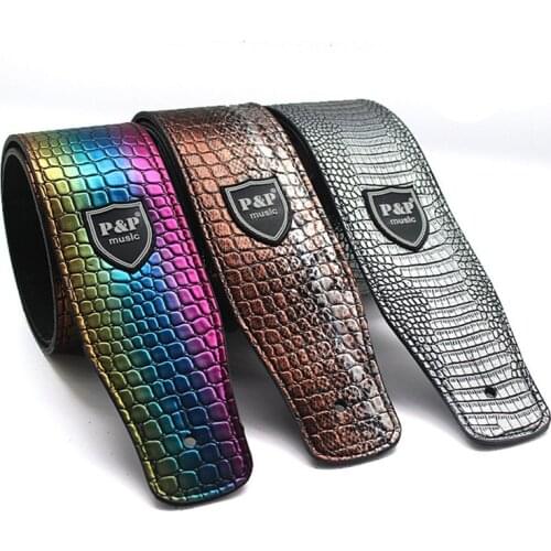 Bright PU leather Serpentine Guitar Strap Electric Guitar Acoustic Guitar Folk Guitar Bass Strap