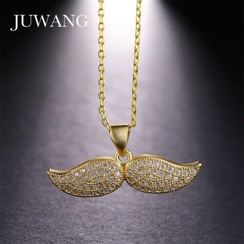 JUWANG Rose Gold Lovely Sexy Moustache Charm Necklace for Women Girl Link Chain Charm Party Necklack Wholesale Bijouterie