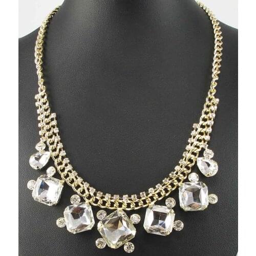 Yayi jewelry Hot Handmade Fashion Bohemia Glass Crystal Sweater Chain Beads Pendants Bib Statement Women Choker Necklaces Q992