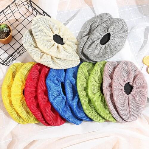 1Pair Cloth Shoe Cover Thicken Reusable Elastic Overshoes Mesh Anti-Slip Shoe Covers Boot Protector Cover Dust Proof Shoes Cover