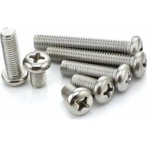 10/50PCS M2 M3 M4 304 Stainless steel Cross Round Phillips Pan Head Screw Bolt Dia 2 3 4 5 8mm Length 3-25mm
