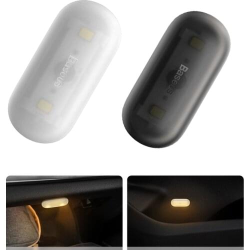 2pcs Car Capsule Led Light Touch Switch Wireless Portable Round Universal Interior Reading Lamp Car Interior Night Door Light