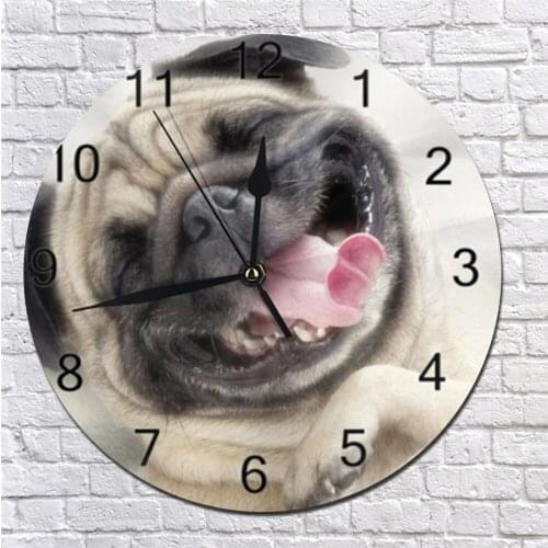 Silent clocks wall clocks Cute Dog Pattern Numeral Digital Dial Mute Silent Digital Clocks Battery Operated Art for Living Room