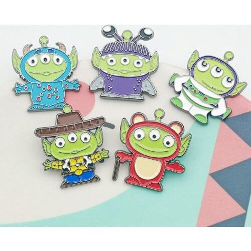 Disney Toy Story Brooch Alien Cartoon Cute Metal Pin Badge Enamel Brooches for Boy Gife