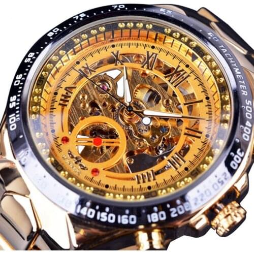 Luxury Mens Automatic Mechanical Watches Male Gold Stainless Steel Belt Luminous Living Waterproof Business Sport Wristwatch