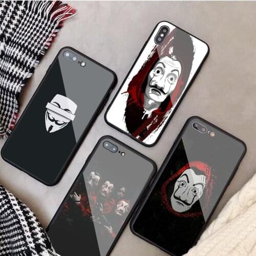 La casa de papel Money Heist Tempered Glass Phone Case For iphone 12 11 Pro Max 5 6 7 8 PLUS X XS XR XSMax Shell