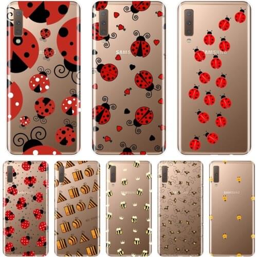Bee Ladybug Back Cover For Samsung Galaxy A5 A7 2018 A6 A8 Plus Soft Phone Case Silicone For Samsung Galaxy A3 A5 A7 2016 2017