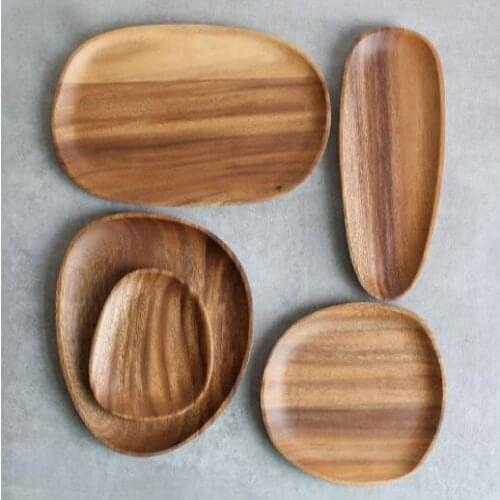 Wood Oval Plate, Irregular plate,Fruit Dish, Snack Plate, Acacia Wood