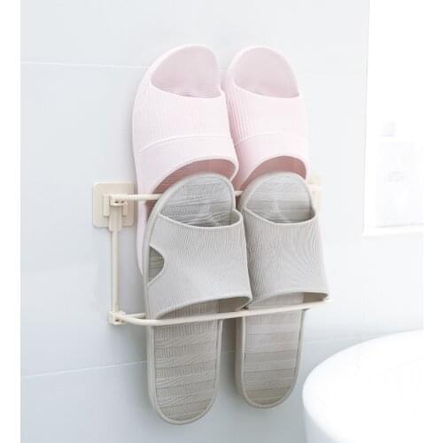 Storage Holder Home Plastic Wall Hanging Hanger Slippers Shelf Storage Organizer Wall Mount Slippers Hanging Shelf Slipper Rack