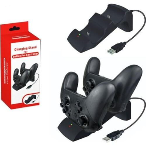 Switch Pro Controller Charger Dock LED Dual USB Charging Stand Station Cradle For Nintendos Switch Pro Power Supply Accessories