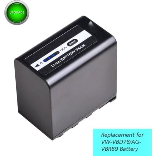 1Pc VW-VBD78 AG-VBR89 Battery with LED Power Indicators for Panasonic AJ-HPX260MC HPX265MC PX270 PX285MC PX298 HC-X1000 DVX200