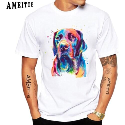 Love Naughty Clever Labrador Retriever Print T-Shirt Summer Mens Casual White Tee Watercolor Cute Jack Russel Terrier Dog Tops