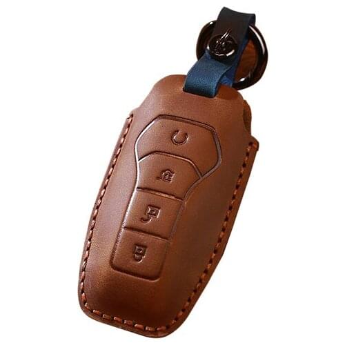 EASYANT Handmade Leather Car Key Cover For BYD Key Case MAX DM S7 Remote Fob Case