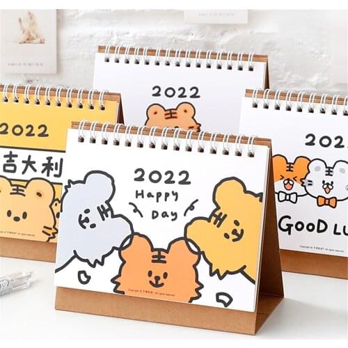 2022 Cute Cartoon Tiger Desk Calendar 365 Days Mini Desk Calendar Dual Daily Scheduler Table Planner Yearly Agenda Organizer