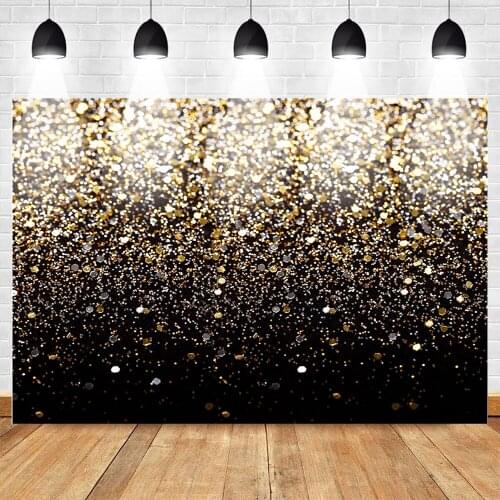 MOCSICKAGold Glitter Backdrop for Photography Black Bokeh Friends Party Photo Background Custom Photographic Backdrop Studio