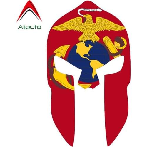 Aliauto Car Sticker Spartan Helmet Marine Style Automobile Styling Cover Scratches Vinyl Decal for Mitsubishi Lada Kia,16cm*9cm