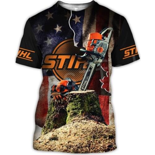 2020 Worker Excavator Equipment instrument Summer New Funny 3Dprint Harajuku Casual Streetwear Tees T-shirt tops