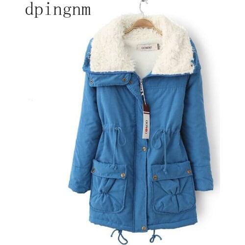 New 2018 Winter Coat Women Slim Plus Size Outwear Medium-Long Wadded Jacket Thick Hooded Cotton Wadded Warm Cotton Parkas