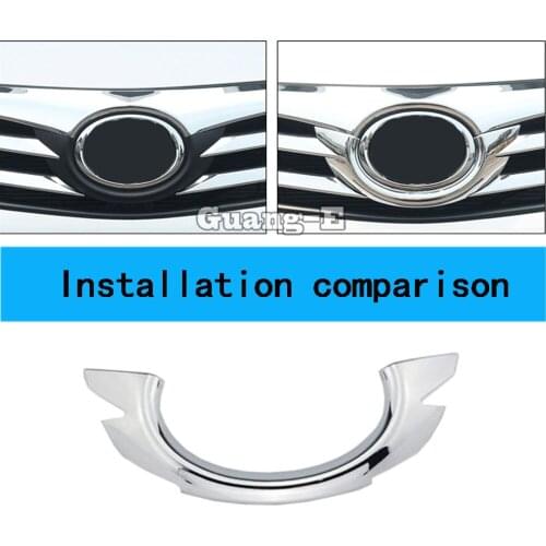 Car Body Cover Detector ABS Chrome Trim Front Mark Logo Grid Grill Grille Around 1pcs For Toyota Corolla Altis 2014 2015 2016