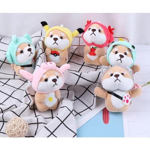 1Pc Shiba Inu Dog Plush Toy Stuffed Soft Animal Corgi Chai Keychain Toy 6 Styles Color Random