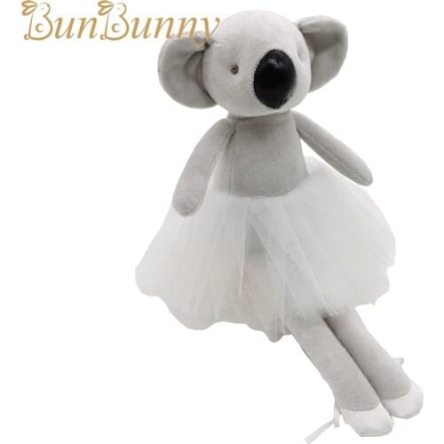 Koala Bear Girl Animal Plush Cute Snuggle Sleep Toys Lovely Handmade Koala Soft Toys with Blue Tutu Dress