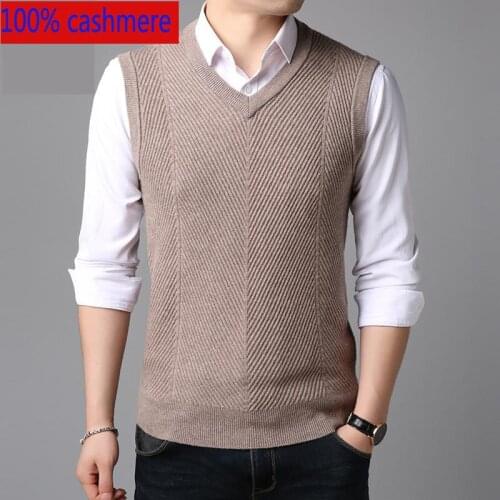 New Arrival Fashion Cashmere Vest Thickening Sleeveless Sweater Large Casual Computer Knitted V-neck Thick Size XSSML XL XXL 3XL