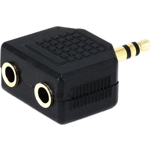 Gold Plated 3.5mm Jack Splitter Adapter - Black