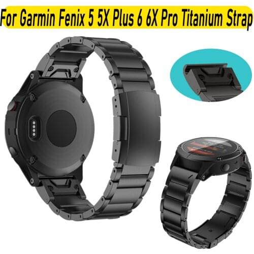 Fenix 5 6 Wristband 22/26mm Titanium Metal Quickfit Watch Strap For Garmin Fenix 5X Plus 6X Pro MK1 935/945 Bracelet Accessories