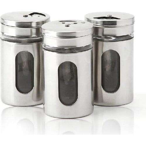 Stainless Steel Salt Shaker Creative Cooking Tools for Spice Container can be used as Toothpick Holder BBQ & Kitchen Necessaries
