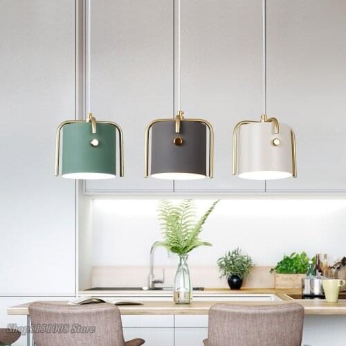 Modern Pendant Lights Macaron Nordic Design Single Head Dining Room Hanging Lamp Pastoral Bar Personality Pendant Light Fixtures
