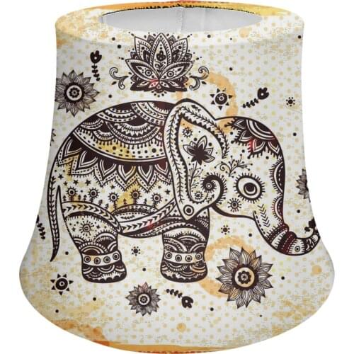 Cute Tonga Art Animal Print Family Light Cover for Kids House Interior Decor Bedside Lamp Shade with Metal Frame Fit Bedroom