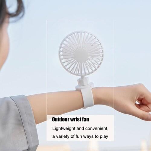 USB Rechargeable Electric Fan Portable Personal Summer Radiator Outdoor Travel Silent Cooling 3 Gears Adjustable Wrist Strap Fan