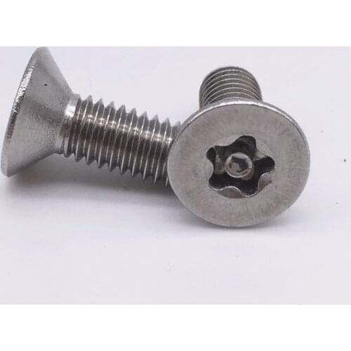 Wkooa Metric Security Screw Torx 5 Star Flat Head Socket Cap Screws Stainless Steel Pack 100