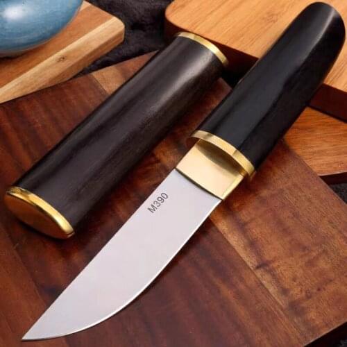 VG10 D2/M390 steel Japanese mirror knife, 60hrc vacuum heat treatment sharp camping hunting knife series (samurai style)