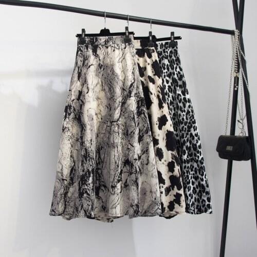 Korobov Korean Elegant Women Skirts Vintage High Waist Streetwear Faldas Mujer New Hit Color Patchwork Print Harajuku Skirt