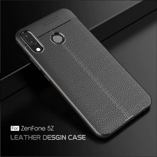 ZE620KL Drop-Proof Hybrid Armor Leather Texture Soft TPU Case for Asus ZenFone 5z ZS620KL/Zenfone 5 2018 ZE620KL ASUS_X00QD