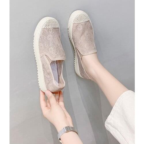 Fisherman Female Shoes Flat 2019 Summer New Lazy One Pedal Linen Breathable Korean Version Of Lace Small Fragrance Sneaker Shoes