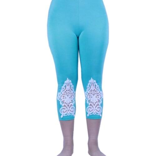 Shikoroleva Leggings Woman 2020 Modal Cotton 3/4 Capris Short Opaque Jeggings Crochet Lace Plus Size 7XL 6XL 5XL XS Red Pink