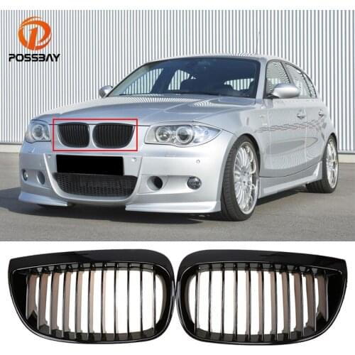 1 Pair/Set Racing ABS Kidney Grilles Grill Front Center Wide Fit for BMW 1-Series E81 3-door 2007-2011 51137077129 51137077130
