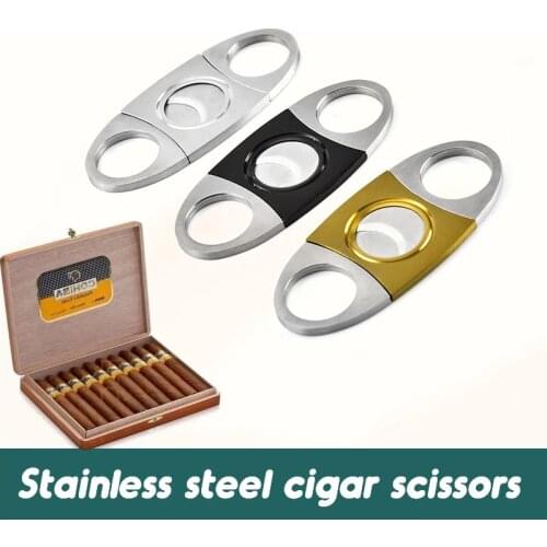 1pcs New Stainless Steel Guillotine Cigar Cutter Stainless Steel & Tarnish Proof Knife Cigar scissors cigar accessories