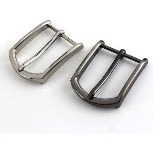 1pcs 35mm Men Women Belt Buckle Metal Plating End Bar Single Pin Belt Buckle Leather Craft Strap Belt Gun Black