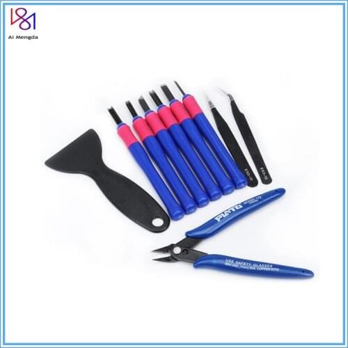 Repair Knife Tweezers Spade Clipper Tool Kit Set for 3D Printed Model Deburring Clean-up 10pcs/set 3D Printer Parts